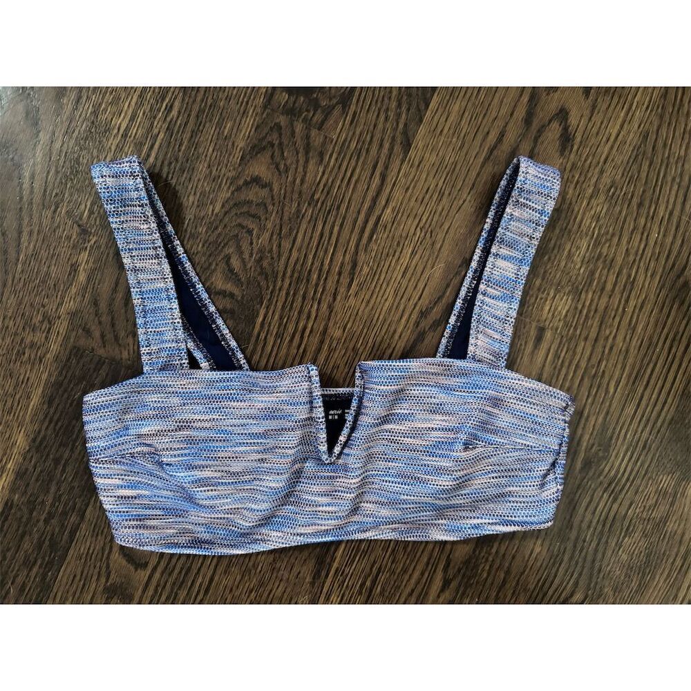 Aerie Women's M‎ Bandeau Bikini Top Space Dye Blue Pink
